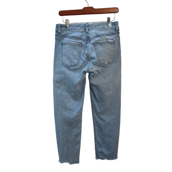 7FAM‎ Ankle Straight Jeans Womens Size 27 Distressed Fringe Hem - Picture 2 of 8